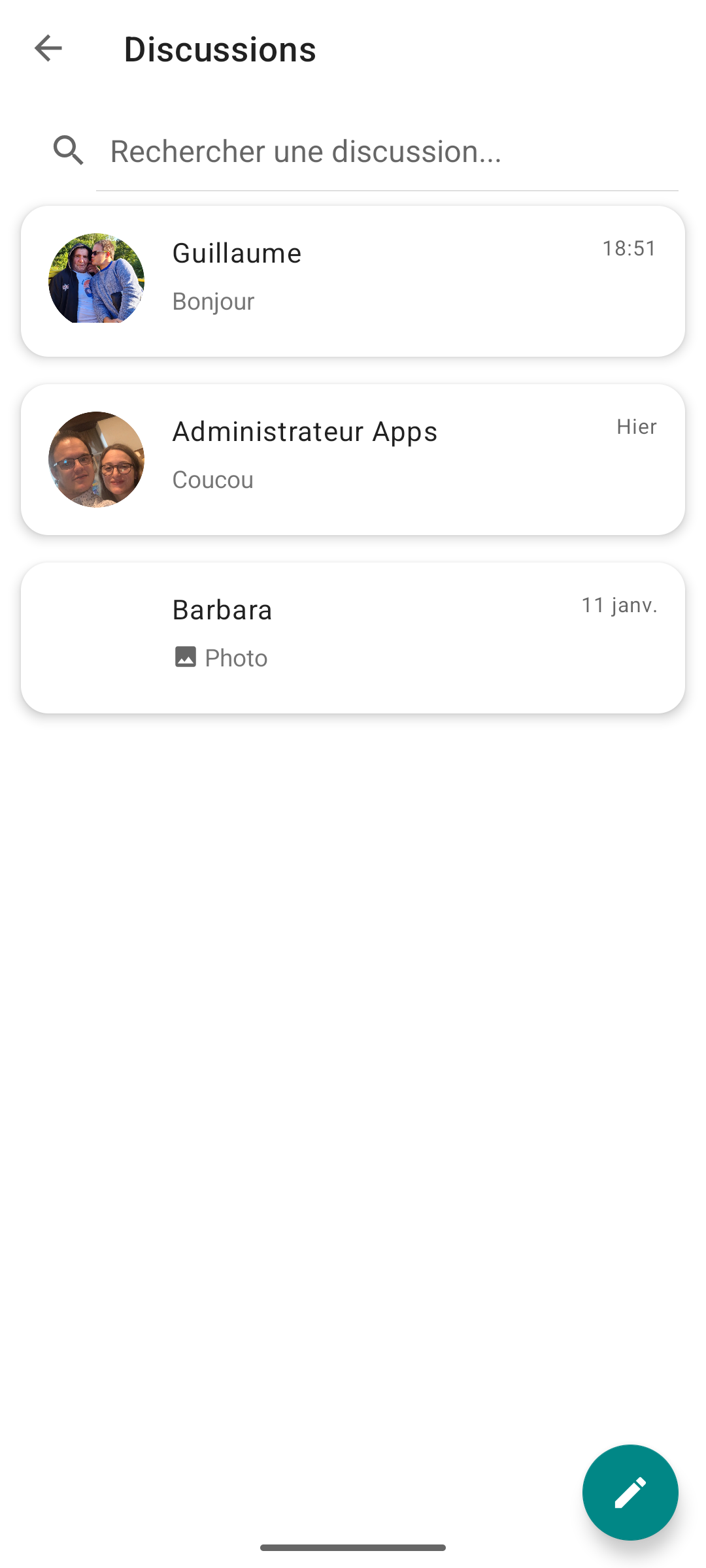 Aperçu application Android 5